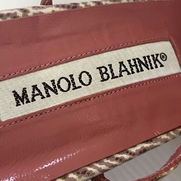 MANOLO BLAHNIK ANKLE BEADS STRAPS SANDALS SIZE 37 - Picture 8 of 8